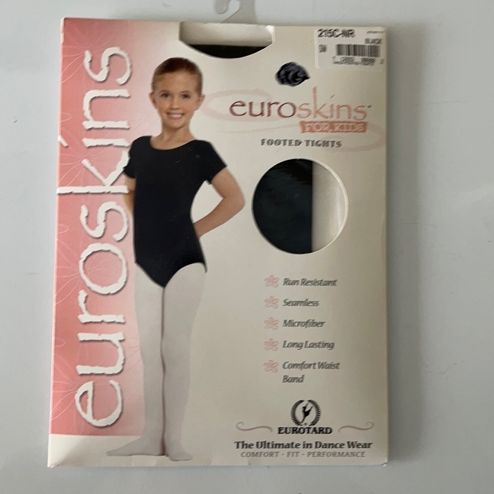 New Eurotard kid’s black footed tights